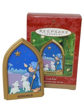 Hallmark Keepsake Ornament Godchild 2000 Shepherd Lambs Decoration #GS-5